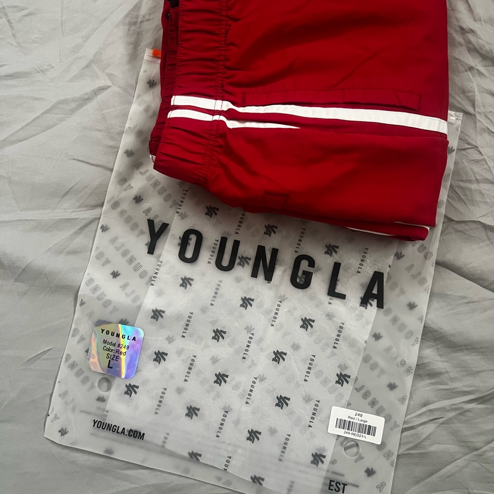 YoungLA Bold Red Sports Shorts